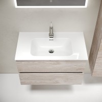 Тумба под раковину Sancos Urban 80 UR80EG подвесная Дуб Галифакс натуральный МДФ / ЛДСП