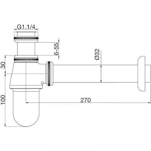 Сифон для раковины Webert AC0021010 Золото