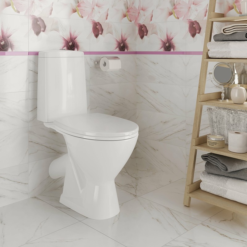 Унитаз компакт Cersanit Just 64073 (KO-JUS031-3/6-PL) с бачком и сиденьем Микролифт фарфор напольный