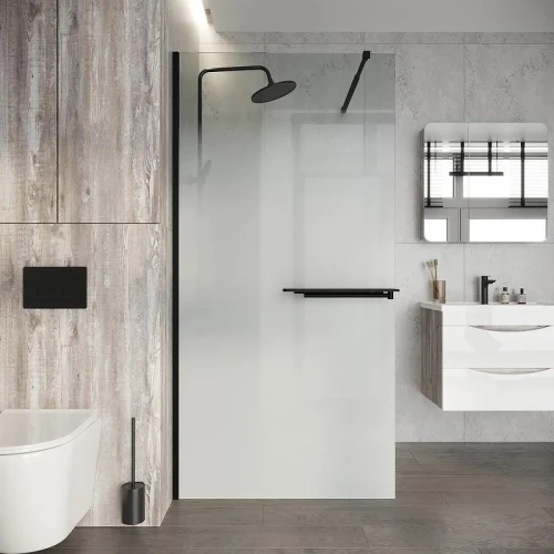 Душевая перегородка Niagara Nova 120 NG-582-12BLACK профиль Черный матовый стекло Белый градиент