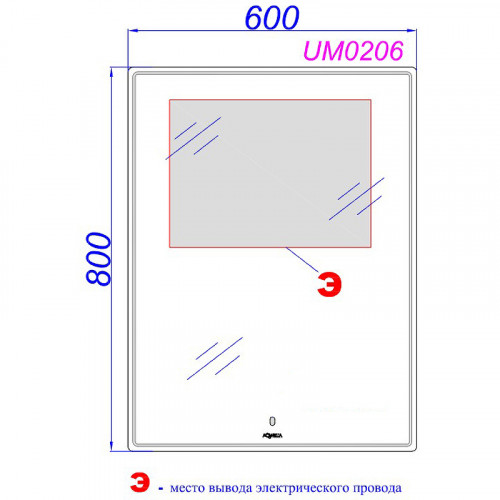 Зеркало Aqwella UM 60 UM0206 с подсветкой с сенсорным выключателем стекло