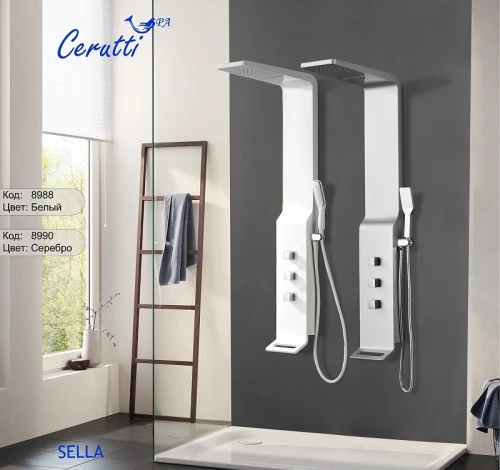 Душевая панель Ceruttispa Sella W CT8988 Белая глянцевая