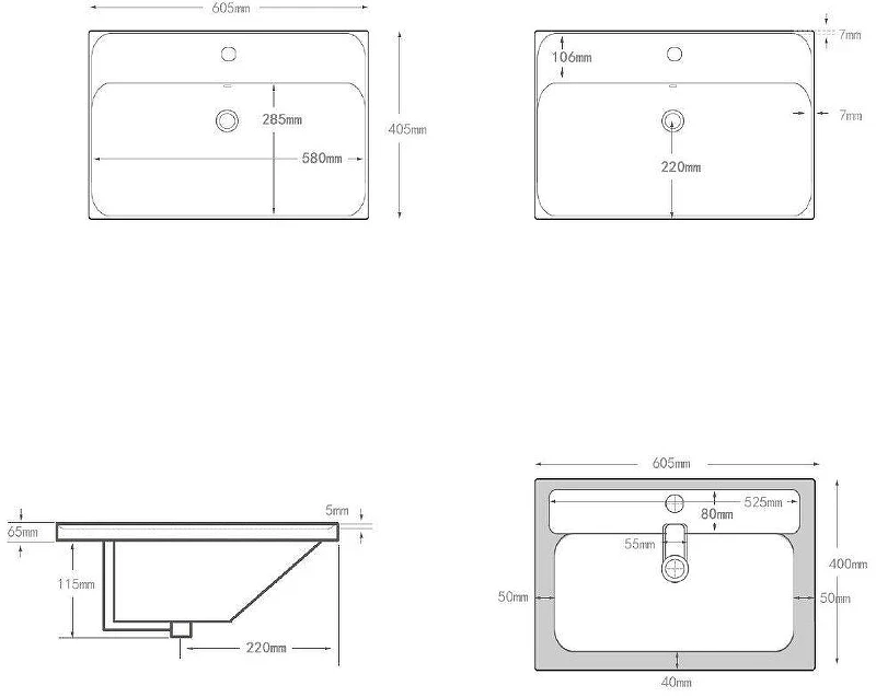 Раковина Aquanet Flash Mini 60 342053 цвет Белый
