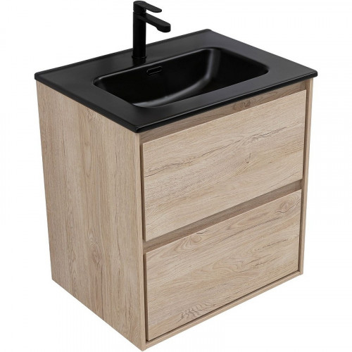 Тумба под раковину Aquanet Милан 60 336382 подвесная Дуб светлый МДФ / ЛДСП