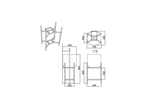 Консоль под раковину Scarabeo Laila 44 2701NROP цвет Черный матовый