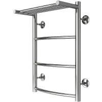 Водяной полотенцесушитель Azario Verona 400x600 П6 AZ04146P с полкой, нижнее/диагональное подключение, G 1/2 Хром