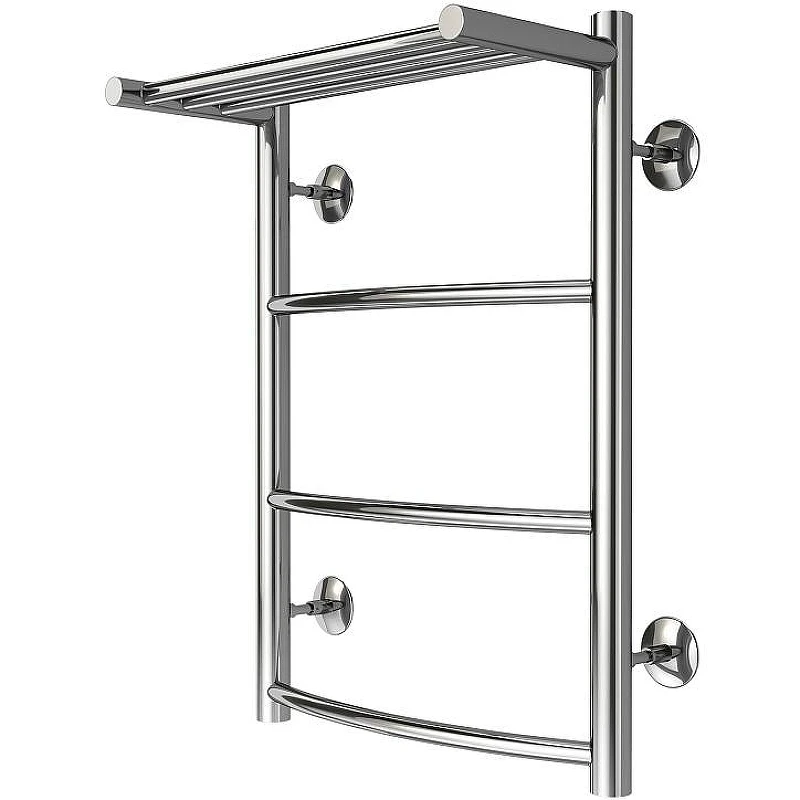 Водяной полотенцесушитель Azario Verona 400x600 П6 AZ04146P с полкой, нижнее/диагональное подключение, G 1/2 Хром