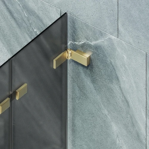 Шторка для ванны Maybah Glass MGV-589-3 980х1400 складная 4 секции Золото стекло графитовое матовое