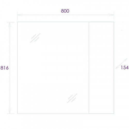 Зеркало со шкафом Onika Алеста 80.00 R 208095 Камень светлый Белое МДФ / ЛДСП, стекло