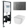 Комплект унитаза с инсталляцией Abber Rechteck AC1220TC-AC0105-AC0121NG цвет Белый с сиденьем Микролифт