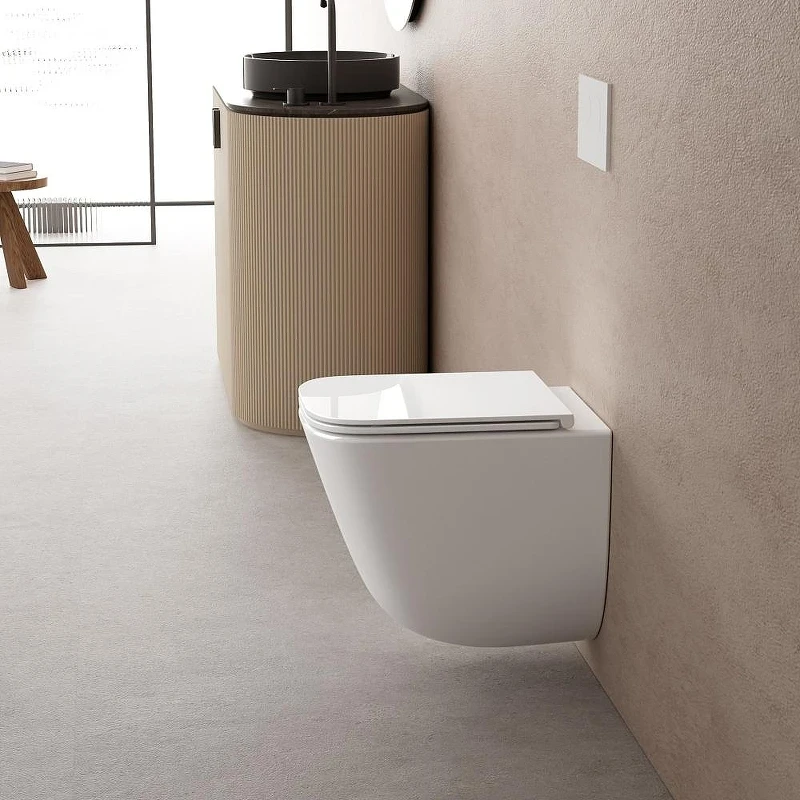 Комплект унитаза с инсталляцией Abber Rechteck AC1220TC-AC0105-AC0121NG цвет Белый с сиденьем Микролифт