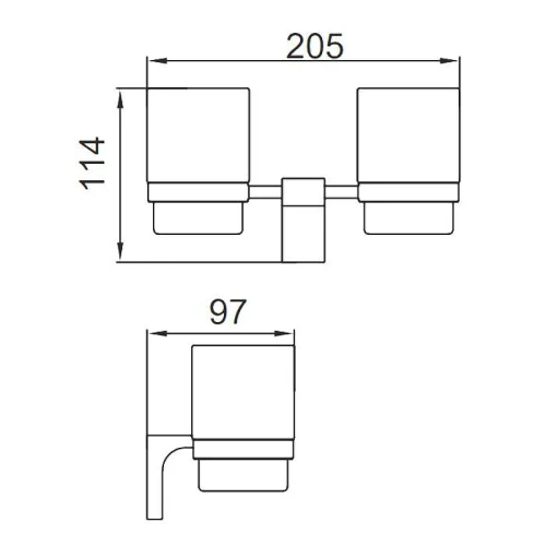 Стакан для зубных щеток Frap F30608 двойной цвет Хром