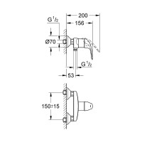 Смеситель для душа Grohe Euroeco New 32740000 Хром латунь на стену