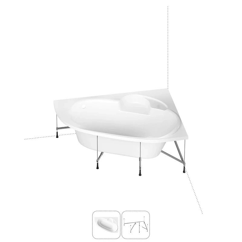 Акриловая ванна Lavinia Boho Bell Pro 140х95 R S1-3702140R цвет Белый глянцевый с каркасом