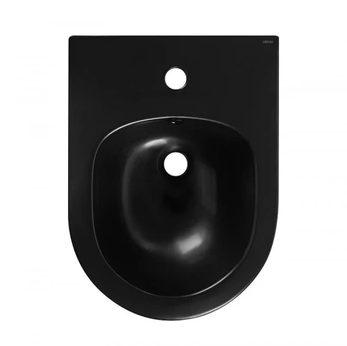 Комплект унитаза Abber Bequem AC1100MB-AC0105-AC0121MB-AC1150MB-AC0101P с сиденьем Микролифт и клавишей смыва цвет Черная матовая