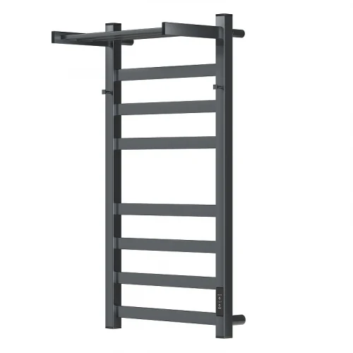 Электрический полотенцесушитель APEXTERMO Terra 800x400 TR11184GF с крючками и полкой цвет Графит металлик