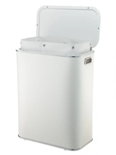 Корзина для белья Geralis NCWH-B Ромб цвет Белый, кант Хром, стандартная