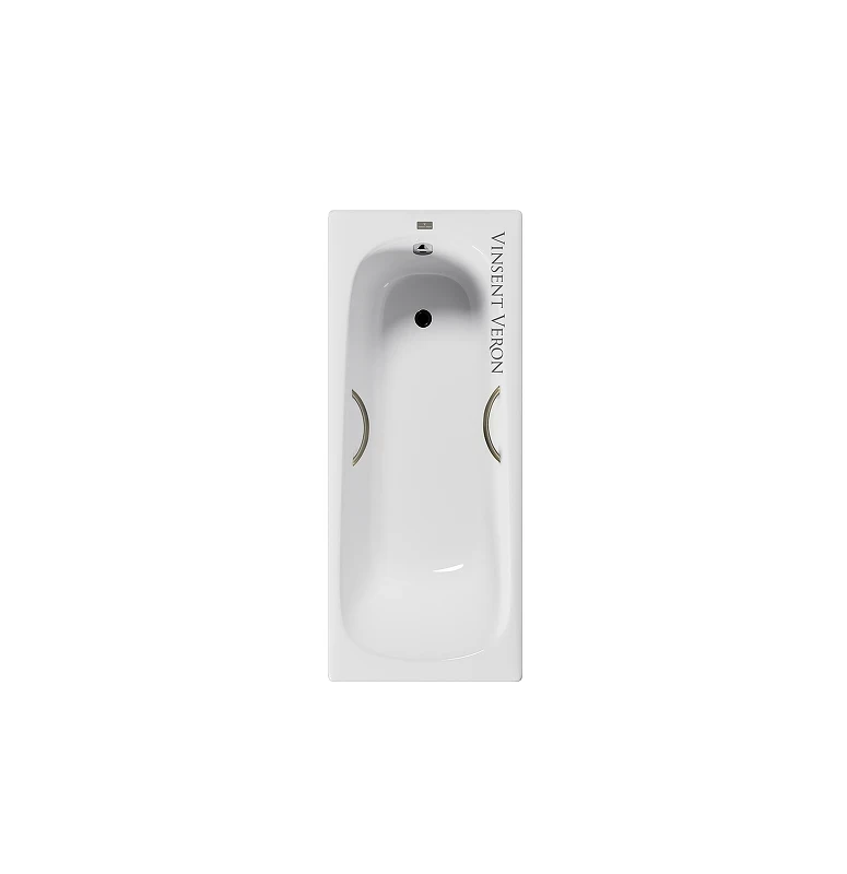 Чугунная ванна Vinsent Veron Concept 140x70 VCO1407042H/VH0015BR цвет Белый с дугообразными бронзовыми ручками