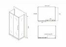 Душевой уголок Abber Schwarzer Diamant 110х80 AG30110BH-S80B-S80B профиль Черный стекло прозрачное