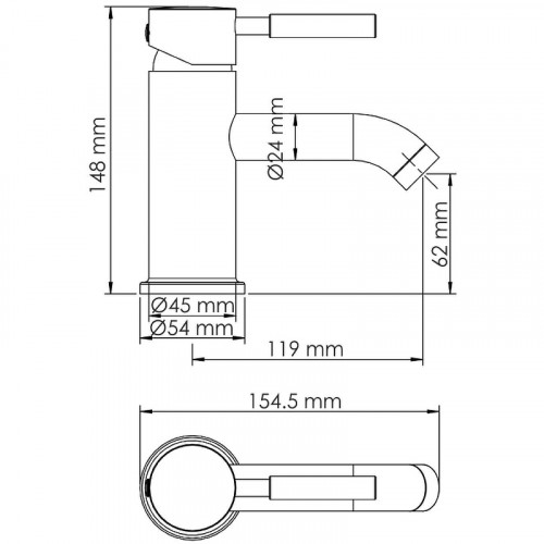 Смеситель для раковины WasserKRAFT Gollach 3305 Черный матовый латунь