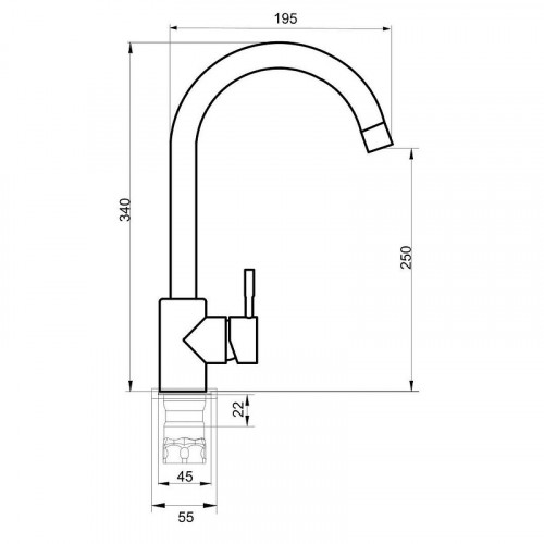 Смеситель для кухни Ростовская Мануфактура Сантехники SUS124G-017F цвет Золото