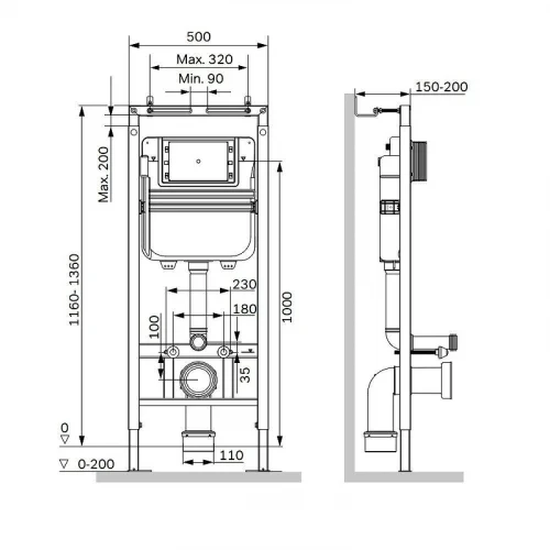 Инсталляция AM.PM MasterFit I012713 без клавиши смыва