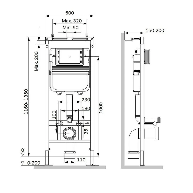 Инсталляция AM.PM MasterFit I012713 без клавиши смыва