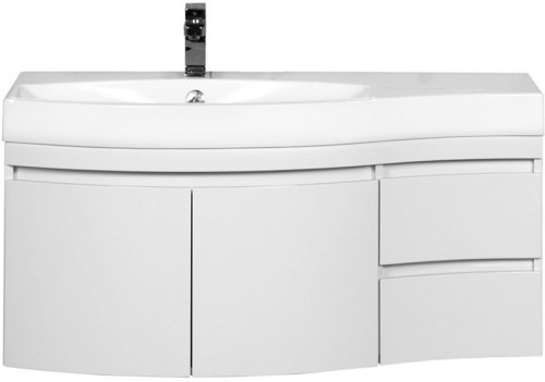 Тумба под раковину Aquanet Опера 115 169613 подвесная 2 дверцы 2 ящика L Белая МДФ / ЛДСП