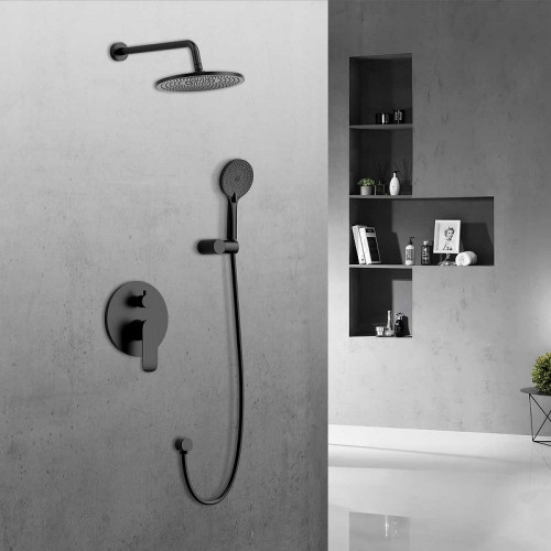 Душевая система Vincea Esse VSFW-1E1MB Черная матовая латунь встраиваемый