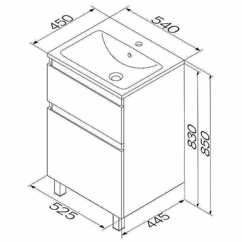 Тумба с раковиной AM.PM X-Joy 55 M85AFSX0552WG+X-Joy 55 M85AWCC0552WG64 Белый глянец