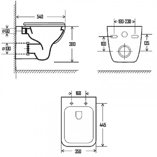 Унитаз AQUAme AQM2007 подвесной Белый глянец с сиденьем Микролифт фаянс подвесной