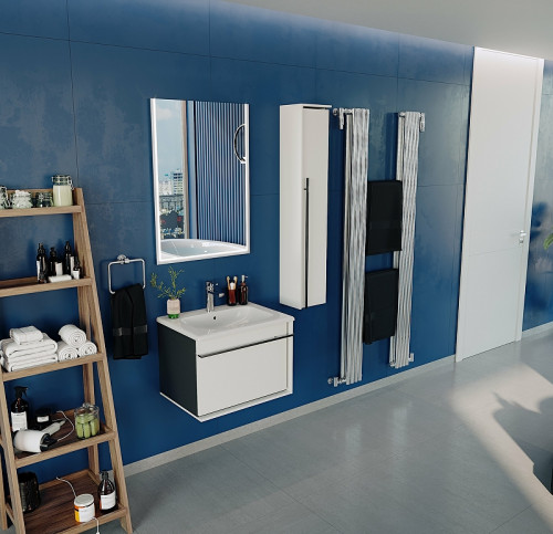 Тумба под раковину Roca Aneto 60 857429806 подвесная Белый глянец Черная матовая