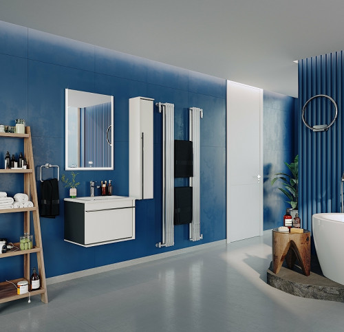 Тумба под раковину Roca Aneto 60 857429806 подвесная Белый глянец Черная матовая