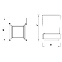 Стакан для зубных щеток Whitecross Cubo gunmetal CU2430GM Оружейная сталь