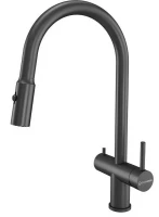 Смеситель для кухни KUCHENSTERN BRUNN-FS 751GM80 цвет Вороненая сталь