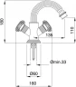 Смеситель для биде Cezares Olimp OLIMP-BS2-02-O Бронза латунь
