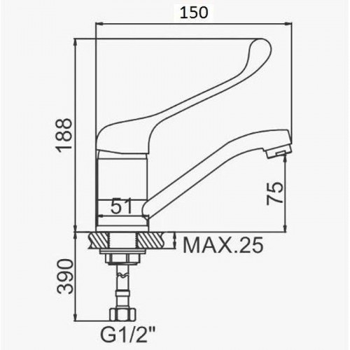 Смеситель для кухни D-Lin D151427 цвет  Хром