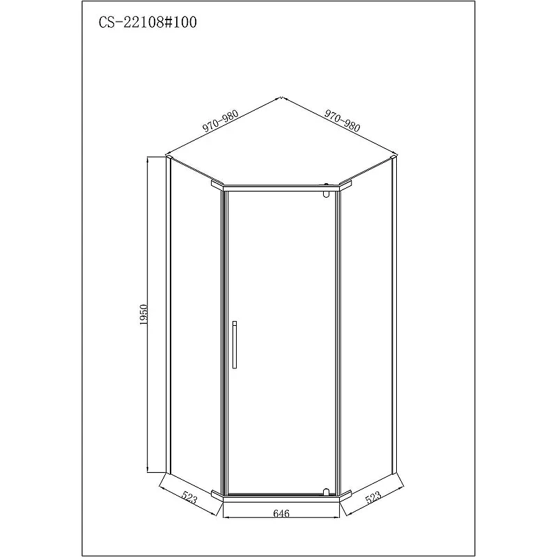 Душевой уголок Loranto Neo 100х100 CS-22108-100 профиль Серебро стекло прозрачное