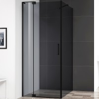 Душевой уголок Cezares Slider 80x90 SLIDER-AH-1-90-70/80-GRIGIO-NERO профиль Черный матовый стекло серое