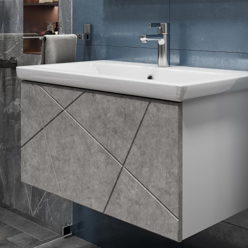 Тумба под раковину Vigo Geometry 80 035 подвесная цвет Бетон