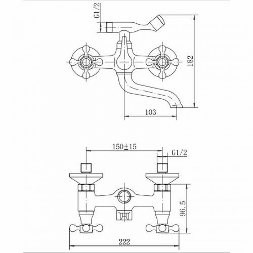 Смеситель для ванны Fashun A3019 цвет Хром