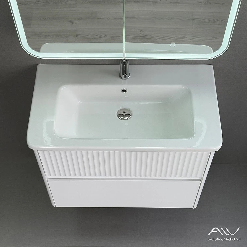 Тумба под раковину Alavann Wave 80 ALV1118001 подвесная цвет Белый