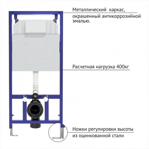 Комплект унитаза с инсталляцией Berges Sigma 043404 цвет Белый с сиденьем Микролифт и клавишей смыва цвет Черный матовый