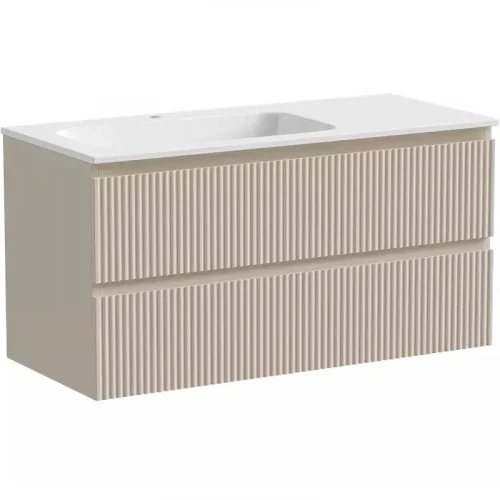 Тумба под раковину Sancos Snob R 100 L SNR100LCE подвесная Beige Soft МДФ / ЛДСП