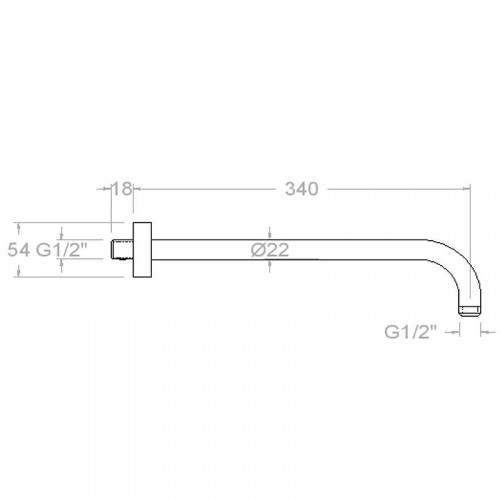 Кронштейн для верхнего душа Ramonsoler Hidroterapia B350 Хром