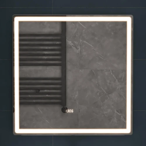 Зеркало Vigo Geometry Luxe 70 209 с подсветкой с бесконтактным выключателем с диммером с подогревом и часами