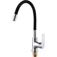 Смеситель для кухни Ростовская Мануфактура Сантехники SL123BL-016F-1 Черный Хром цинк