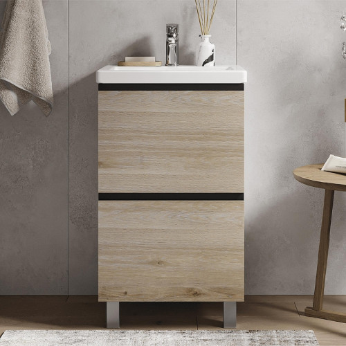 Тумба под раковину Vigo Cross 50 446 цвет Дуб давос натуральный Белый