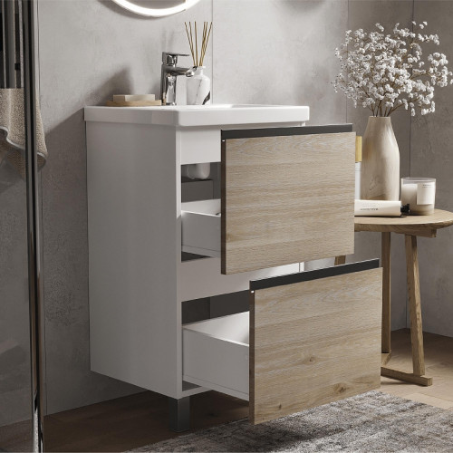 Тумба под раковину Vigo Cross 50 446 цвет Дуб давос натуральный Белый