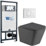 Комплект унитаза с инсталляцией WeltWasser MARBERG 507 + GELBACH 043 MT-GR + MAR 507 RD GL-WT 10000012043 цвет Белый глянцевый с сиденьем Микролифт и клавишей смыва цвет Белый глянцевый